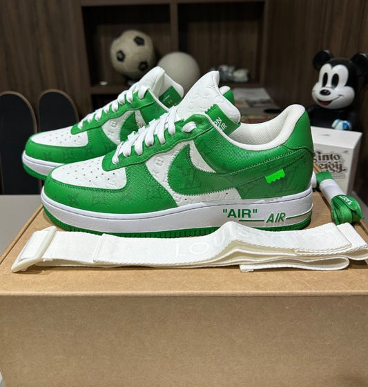 Louis Vuitton x Air Force 1 Low White White Green