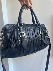 Gaufre leather shoulder bag